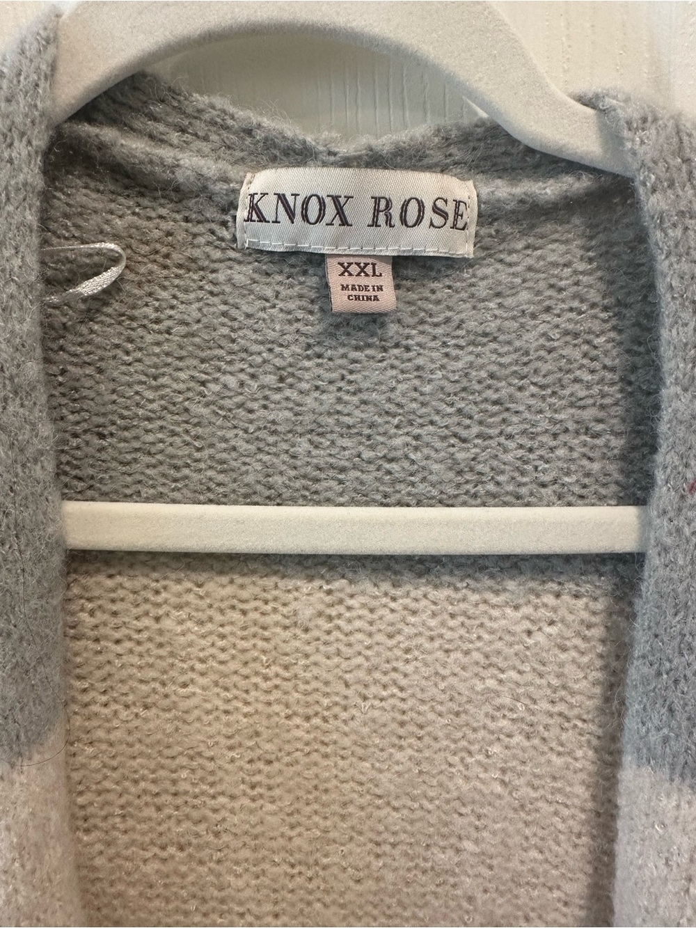 Knox Rose Soft Gray Open-Front Knit Cardigan